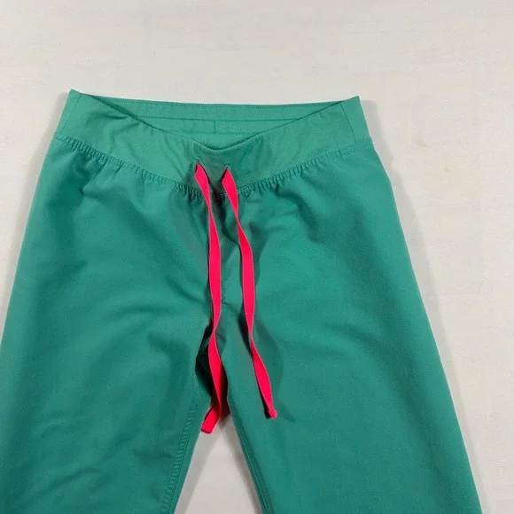 Figs Technical Collection Livingston Scrub Set V-Neck Top Pants S Teal Green